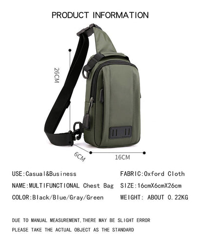 Realaiot Waterproof Oxford Chest Bag Men's Shoulder Bag High Quality Casual Male Backpack Multifuction Travel Men Cross Body Bag