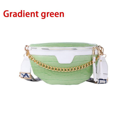 Cyflymder Retro Waist Bag PU Leather Fanny Pack Shoulder Bag Ladies Alligator Pattern Waist Pack Women Belt Bag Multifunctional Chest Bag