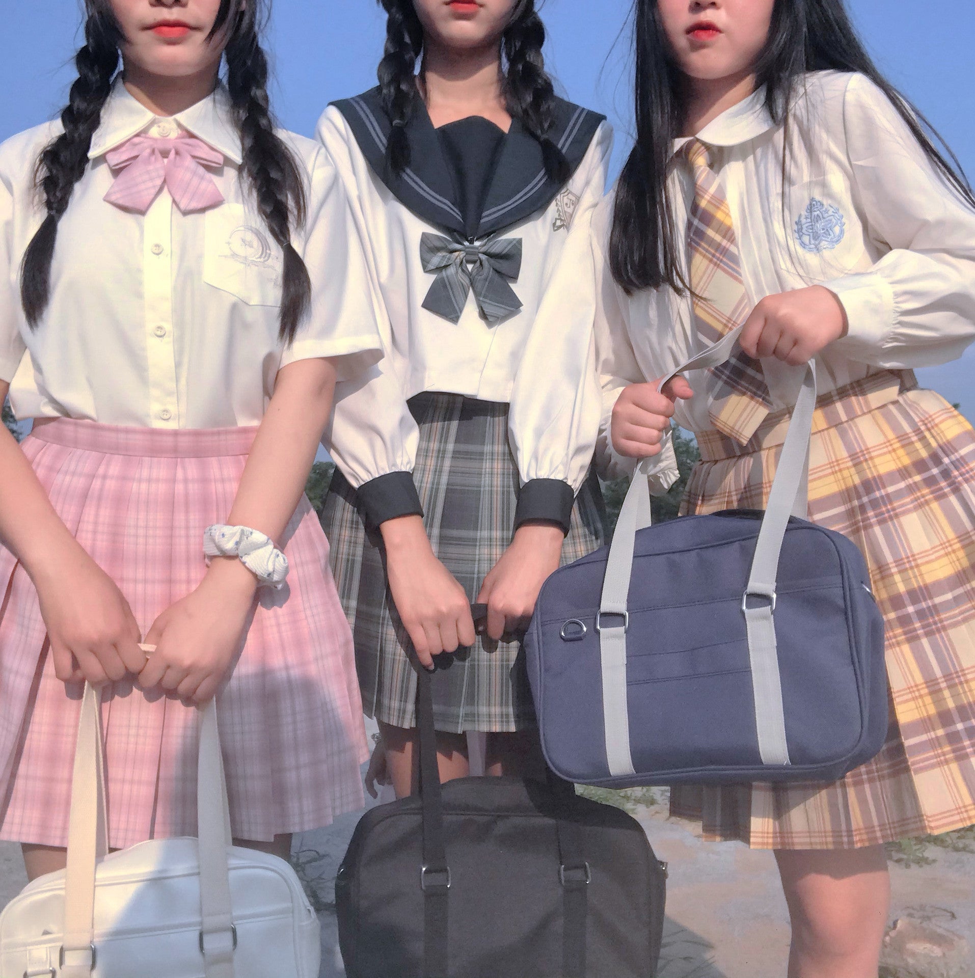 Cyflymder Lovely Japanese School Students Bags JK Bag With Bear Widget Briefcase Bookbag Girly Girl Travel Messenger Bags Shoulder Bags