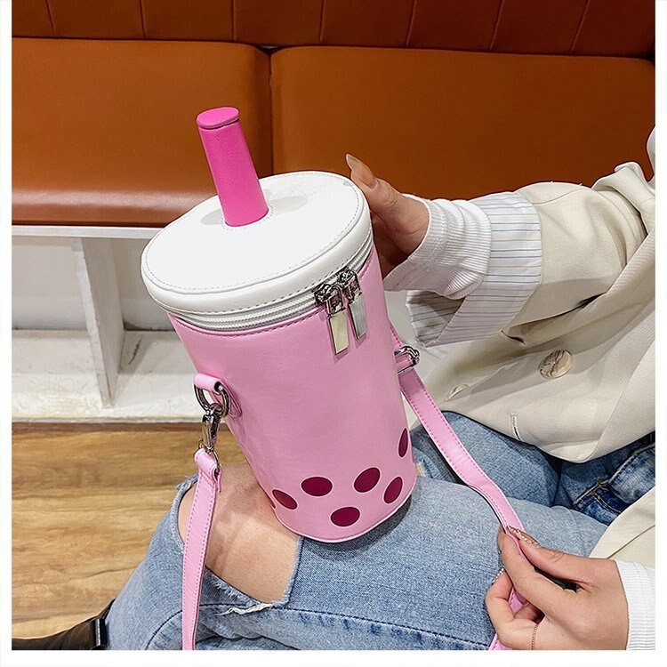 Cyflymder Personalized Bag For Women New Fashion Milk Tea Cup Shaped Bags Small Bucket Bag Shoulder Bag Lady Crossbody Bags Womens