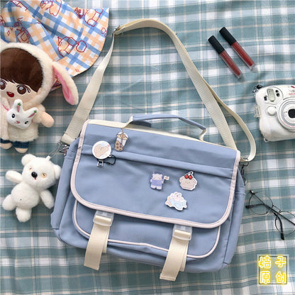 Realaiot Japanese College Style Vintage Schoolbag Female Cute Girl Student Messenger Bag Korean Ins Wind Wild JK Backpack