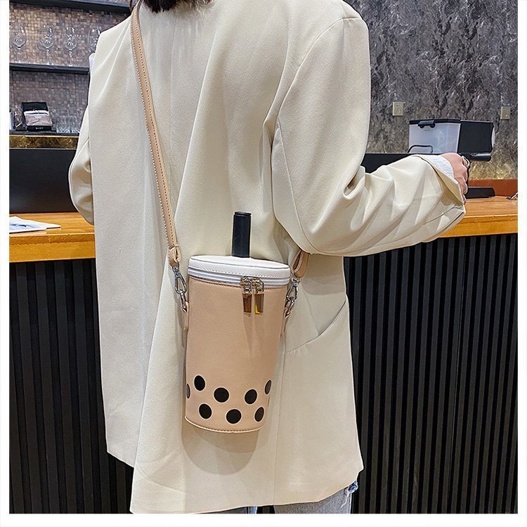 Cyflymder Personalized Bag For Women New Fashion Milk Tea Cup Shaped Bags Small Bucket Bag Shoulder Bag Lady Crossbody Bags Womens