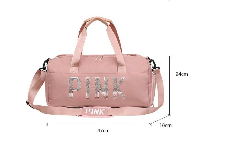 Cyflymder New Sequins Pink Gym Bag Women Shoe Compartment Waterproof Sport Bags for Fitness Training Bolsa Sac De Sport Travel Bag
