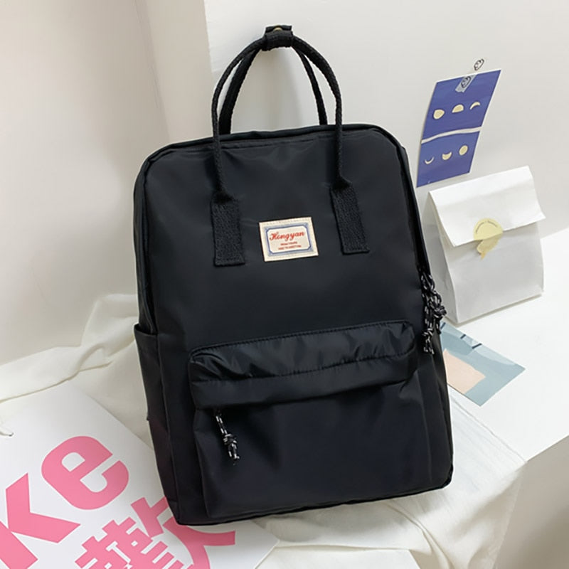 Realaiot Fashion New Women Backpacks Nylon Waterproof Schoolbag Laptop Bagpack Junior High School College University Bookbags For Girls