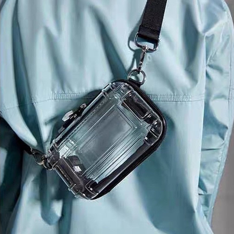 Realaiot Female Crossbaody Bag Transparent Pc Cosmetic Bag Design Suitcase Zipper Shoulder Messenger Bags Wash Mini Make Up Bags