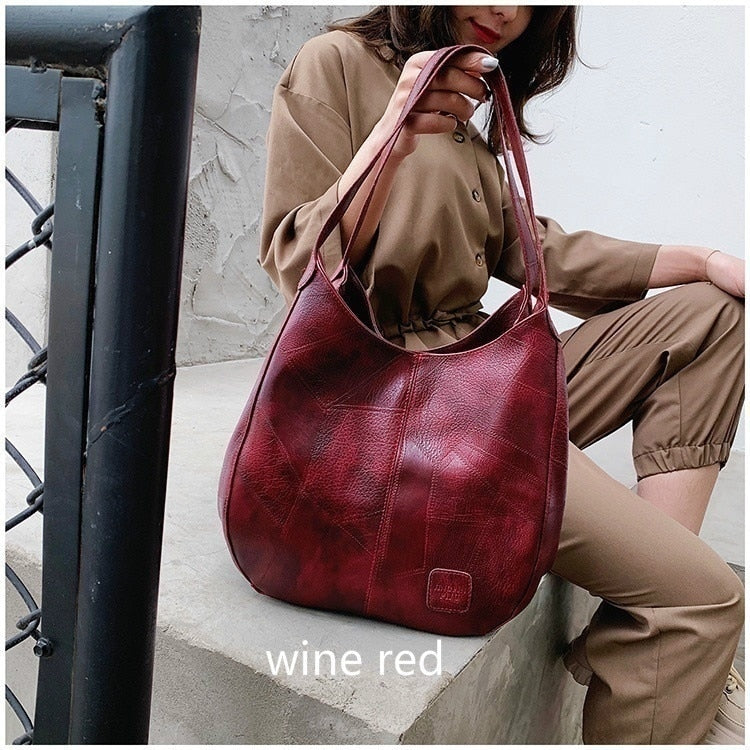 Cyflymder Shoulder Bag for Women Large Capacity Ladies Hand Bags Vintage PU Leather Women Bag Designer