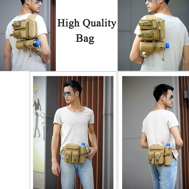 Cyflymder Men's Tactical Casual Fanny Waterproof Pouch Waist Bag Packs Outdoor Military Bag Hunting Bags Tactical Wallet Waist Packs