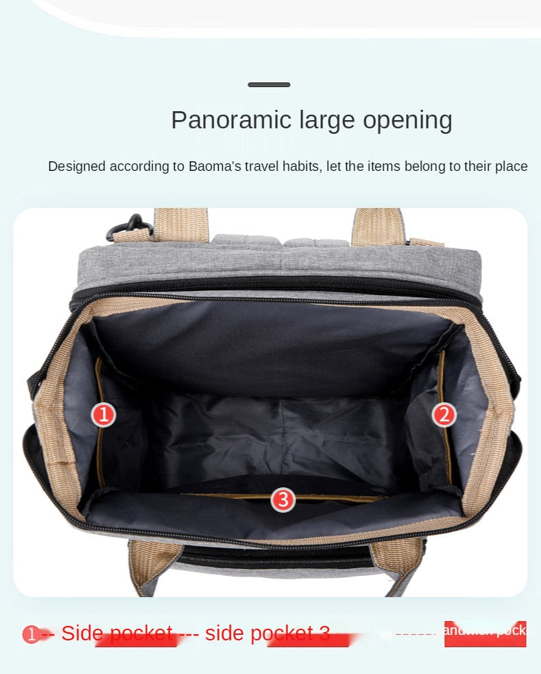 Realaiot Baby Diaper Bag Mummy Bags for Baby Bags  with Bassinet Bed Travel  Backpack with Crib Waterproof Stroller Straps