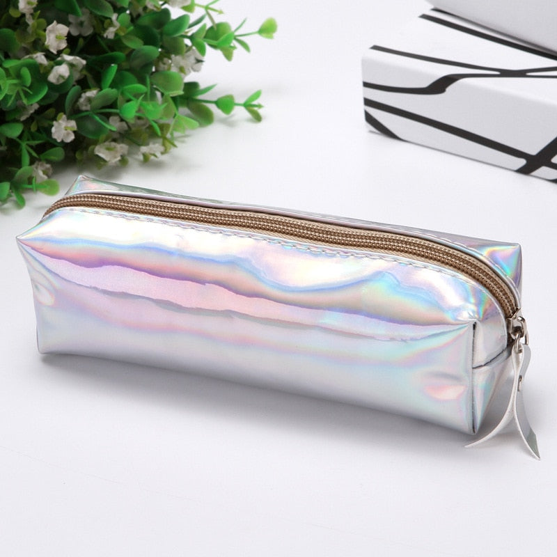 Realaiot 1 Pcs Kawaii Pencil Case Laser girl's heart is simple School Pencil Box Pencilcase Pencil Bag School Supplies Stationery