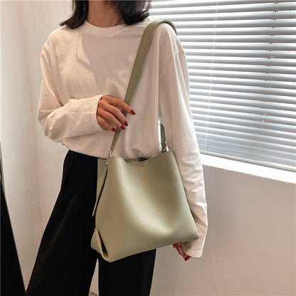 Cyflymder PU Leather Women Bucket Shoulder Bag Brand Luxury Solid Color ladies Handbags Casual Female Crossbody bags bolsas totes