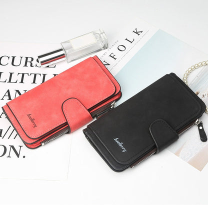 Cyflymder New Zipper Buckle Women Wallets Three Fold Multi-card Wallet Frosted Two-color Fabric Card Bag Coin Purse