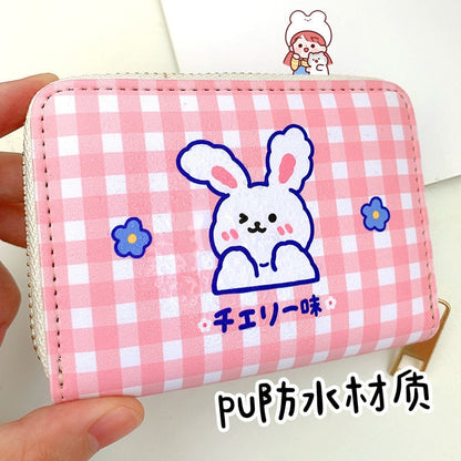 Realaiot Women Short Cute Wallet Korean Cartoon Cute Bear Small Mini Coin Wallet Purse Clutch Card Cash Organizer Money Bag Purse Wallet