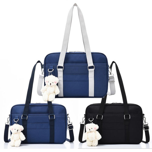 Cyflymder Lovely Japanese School Students Bags JK Bag With Bear Widget Briefcase Bookbag Girly Girl Travel Messenger Bags Shoulder Bags