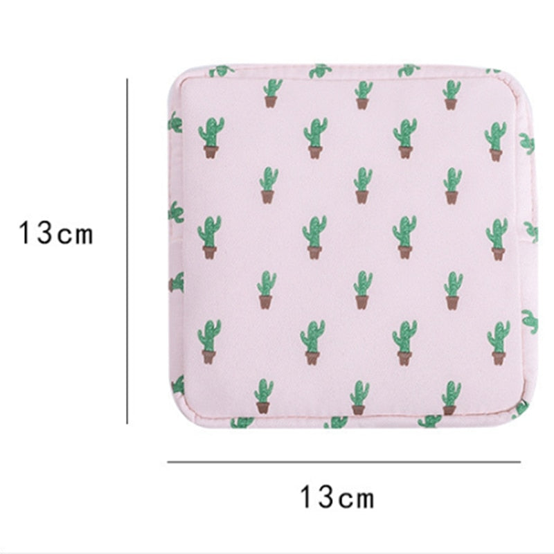 Cyflymder New Sanitary Pad Pouch Mini Folding Women Cute Bag For Gaskets Napkin Towel Storage Bags Pouch Case Sanitary Pad Organizer