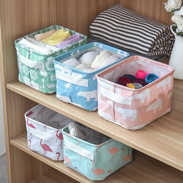 Realaiot Storage Case Multifunctional Sundries Foldable Fabric Storage Basket Underwear Storage Box  Clothes Organizer