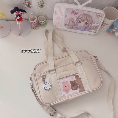 Realaiot Japanese Girls Kawaii JK Uniform School Clutch Bag Kawaii Lolita PU Handbag College Students Messenger Bag Cospaly Bags