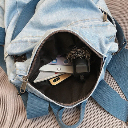 Realaiot Casual Denim women Backpack Big Capacity Multifunctional men Shoulder Bags Harajuku Travel Backpacks Rucksac student school bags