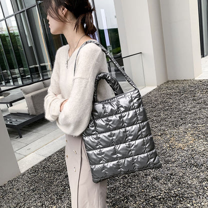 Realaiot High Quality Space Cotton Ladies Handbags Winter New Fashion Shoulder Crossbody Bags For Women Brand Designer Ms. Tote Bag