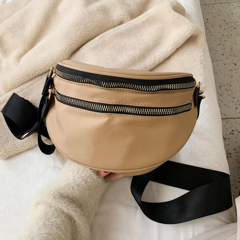 Realaiot Fashion Women Waist Bag Fanny Pack Large Capacity Crossbody Chest Bags Banana Pack PU Leather Female Waist Belt Bag Phone Pack