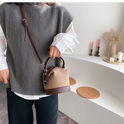 Realaiot Vintage Fashion Female Tote Bucket Bag New Quality Matte Leather Women's Designer Handbag Travel Shoulder Messenger bag Gifts for Women