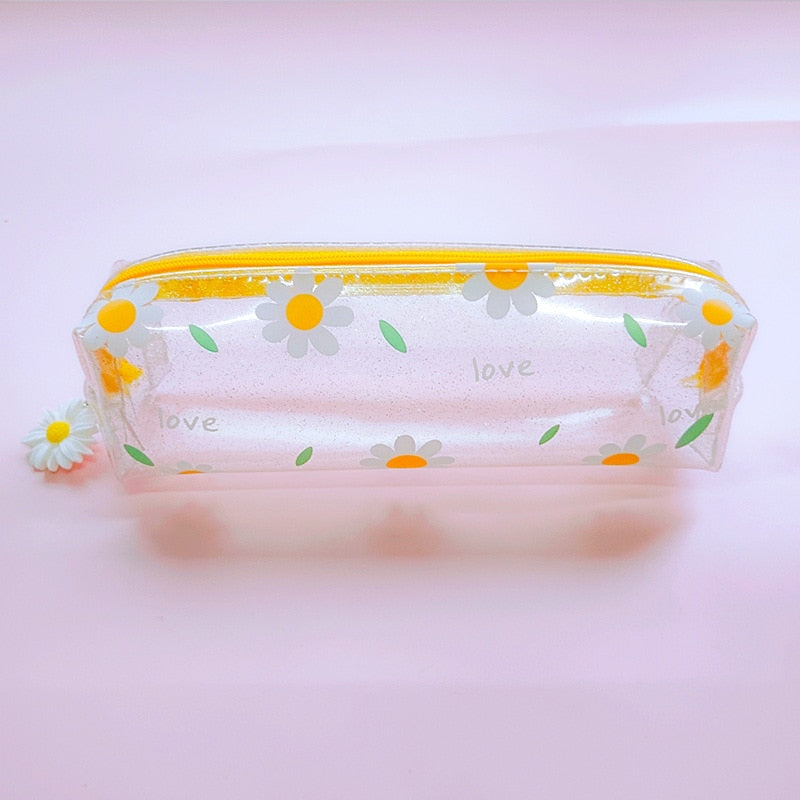 Realaiot 1 Pcs Kawaii Pencil Case Flower School Pencil Box Pencilcase Pencil Bag School Supplies Stationery