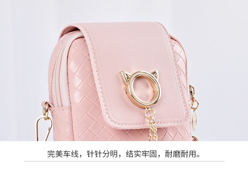 Realaiot Spring Summer Mini Cross-body Mobile Phone Shoulder Bag Woven Pearl Tassel Cover-style Female Bag Shoulder Diagonal Bag