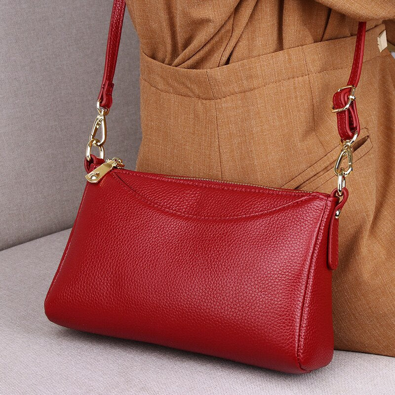 Realaiot Genuine Leather MINI Clutch bag Fashion Small Crossbody Bags For Women Luxury Handbag Ladies Shoulder Bag Clutch Purse
