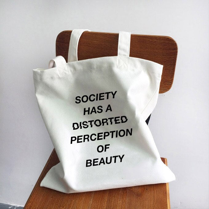 Realaiot Ladies Handbags Girl Power Quotes Canvas Tote Bag Shopping Travel Women Eco Reusable Shoulder Shopper Bags High Capacity