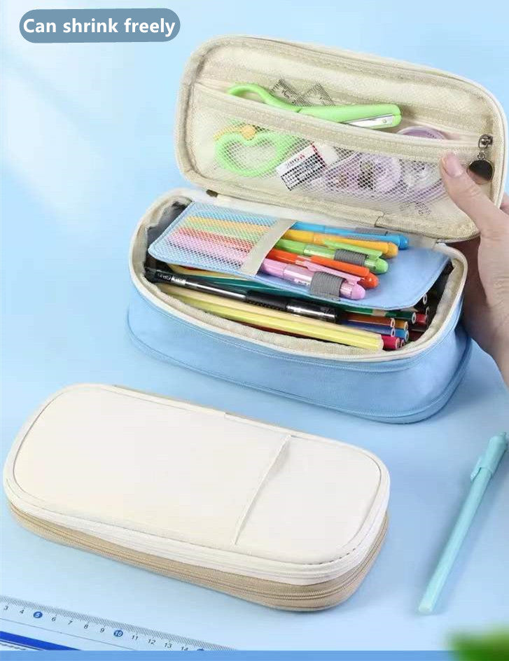 Realaiot Large Capacity Pencil Case Stationery School Supplies Pencil Cases Pouch Office Desk Storage Bag Students Kids Pen Case Bags Box