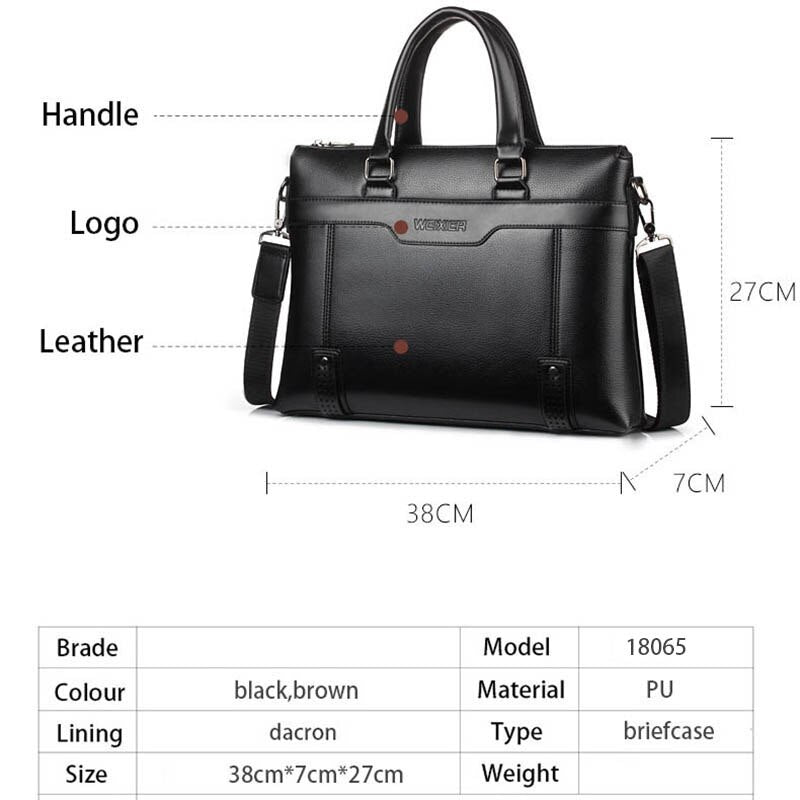 Realaiot Fashion Men's Briefcase Bag Man Messenger Handbags Business Shoulder Bags Travel Handbag Men Briefcases Brown Hand Bag Briefcase