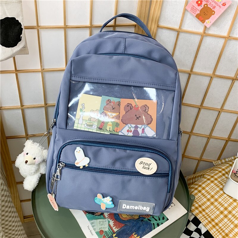 Realaiot Cute Girls ITA Backpack Women Large Capacity Ins Schoolbags for Teens Female Korean Harajuku School Student Bookbag Ladies