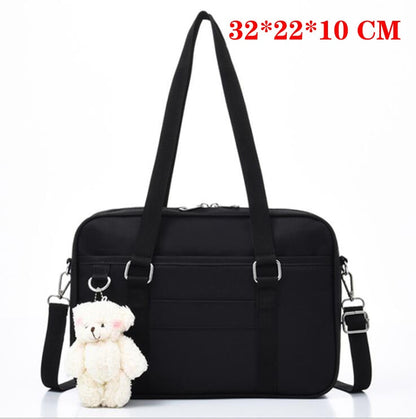 Cyflymder Lovely Japanese School Students Bags JK Bag With Bear Widget Briefcase Bookbag Girly Girl Travel Messenger Bags Shoulder Bags