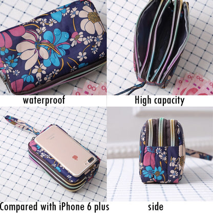 Cyflymder New Fashion Women Wallet Bag Purse Triple Zipper Clutch Bag Ladies Card Money Phone Case Organizer Pouch Colorful Unique Purse