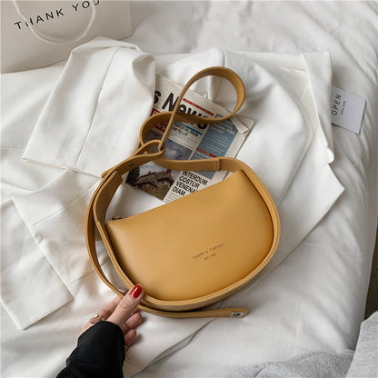 Realaiot  Semicircle Saddle Shoulder Crossbody Bags For Women Designer Brand Adjustable Wide Strap Girls Purses And Handbags