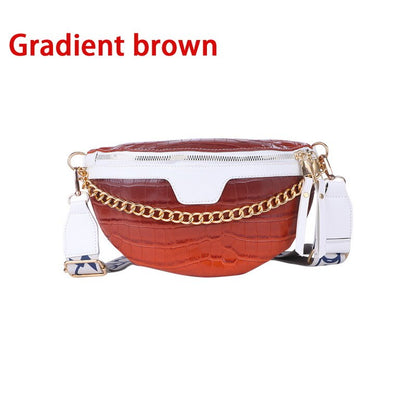 Cyflymder Retro Waist Bag PU Leather Fanny Pack Shoulder Bag Ladies Alligator Pattern Waist Pack Women Belt Bag Multifunctional Chest Bag