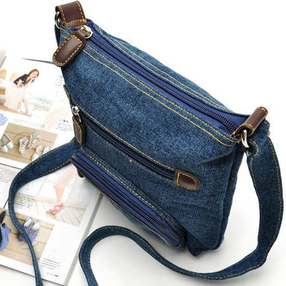 Realaiot Crossbody Bags For Women Casual Denim Bags Fashion Female Shoulder Bag Pack Travel Zipper Handbag Tote Ladies Messenger Bag