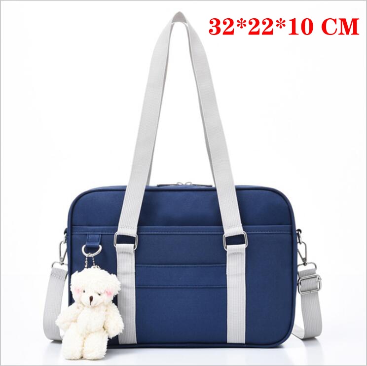 Cyflymder Lovely Japanese School Students Bags JK Bag With Bear Widget Briefcase Bookbag Girly Girl Travel Messenger Bags Shoulder Bags