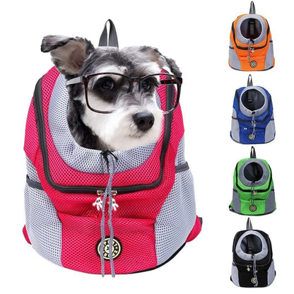 Cyflymder Outdoor Pet Dog Carrier Bag Portable Travel Backpack Breathable Mesh Bag Out Double Shoulder Carrier Bag for Small Cats Dogs