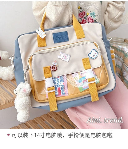 Realaiot ins Japanese itabag Women New Jelly Bag Student Backpack School Bags Tote Handbags Shoulder Bag Crossbody Bags Women JK bag