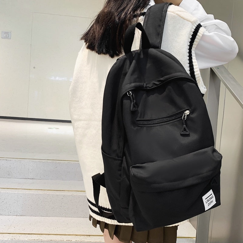 Cyflymder New Simple Design Woman Backpack School Bag For Teenage Girls Boys Casual Travel Rucksack College Students Mochila