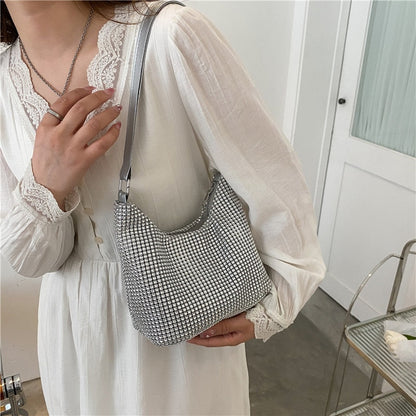 Realaiot Women INS Fashion Rhinestone Square Bag Ladies Messenger Bag Designer Pearl Chain Shoulder Corssbody Bags 苤�邾郕訄 �迮郇�郕訄� �訄迣迮�