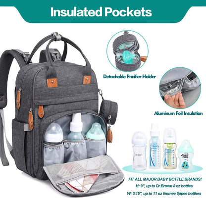 Realaiot Diaper Bag Backpack Baby Nappy Changing Bags Multifunction Waterproof Travel Back Pack with Changing Pad Stroller Straps