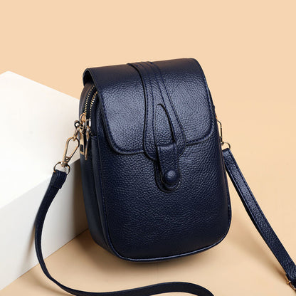 Realaiot Authentic Leather Tactile Feel Pu Women's Bags Mobile Phone New Women Shoulder Messenger Bag All-Match Middle-Aged Mother Bags