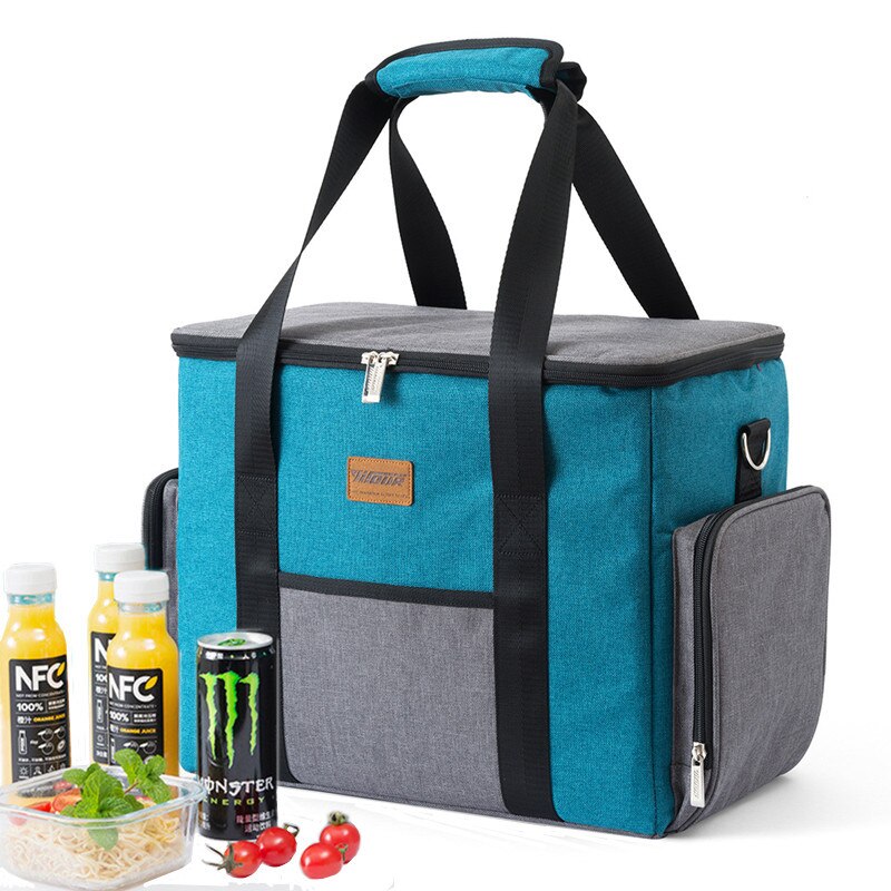 Cyflymder Men Large Shoulder Insulated Cooler Bag Women Thermal Lunch Bag Tote Portable Picnic Ice Pack Drink Food Beer Storage Container