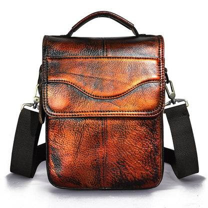 Cyflymder Quality Leather Male Casual Design Shoulder Messenger bag Cowhide Fashion Cross-body Bag 8" Tablet Tote Mochila Satchel