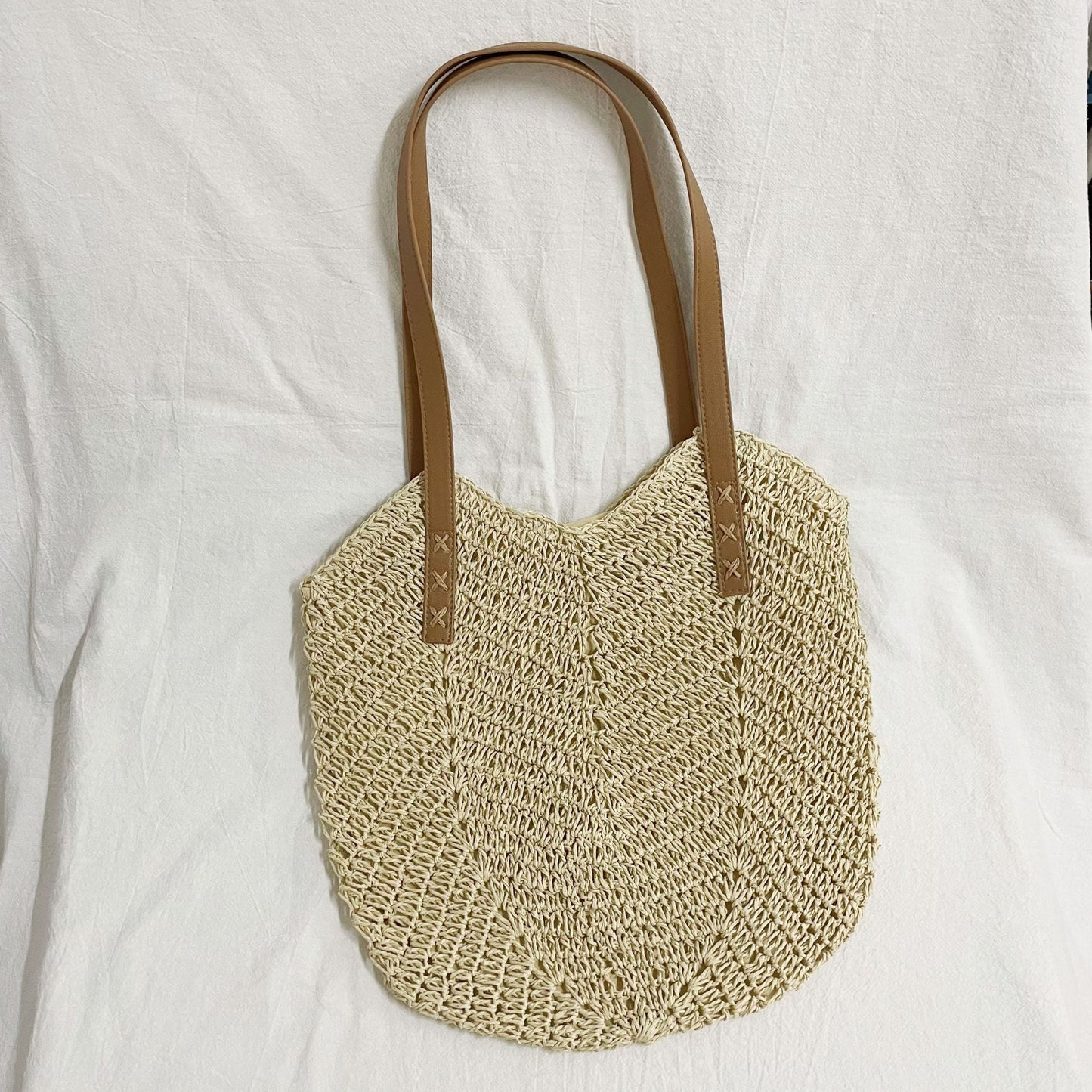 Realaiot Weave Tote Bag Female Bohemian Shoulder Bags for Women Summer Beach Straw Handbags and Purses Lady Travel Shopping Bags