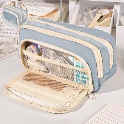 Realaiot Large Capacity Pencil Bag Aesthetic School Cases Stationery Holder Kids Pen Bag Big Stationery Box School Students Supplies