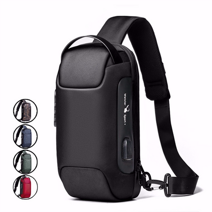 Cyflymder Men Oxford Sling Backpack Rucksack Knapsack Bags with USB Charge Port Anti-theft Travel Male Motorcycle Messenger Chest Pack Bag