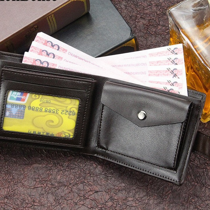 Cyflymder Men's Leather Wallet Brand Short Handy Purse Male Pocket Bag For Coin Money Leather Zipper Wallet Mini Card Holder Small Purse