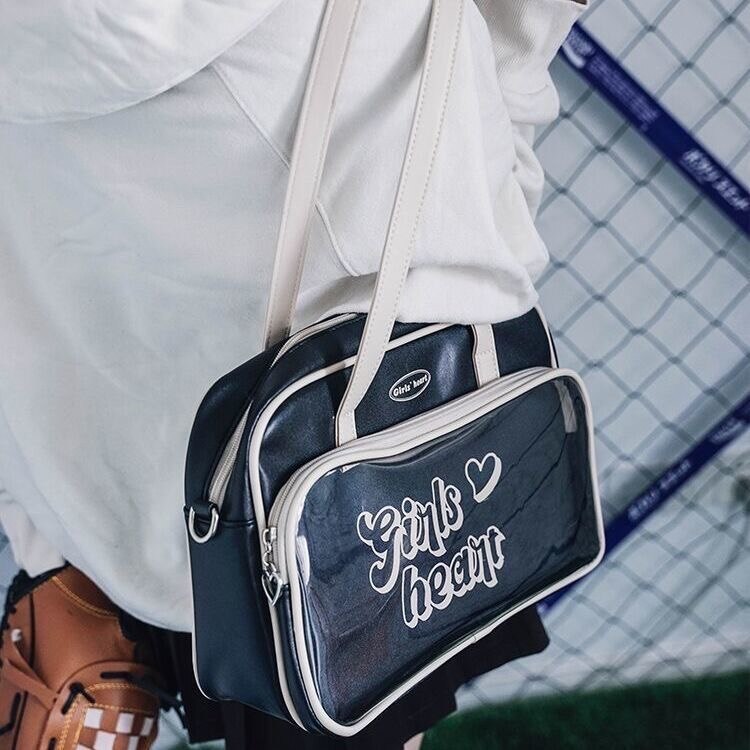 Cyflymder Retro American Style Ita Bag Transparent Women Bag Shoulder Bags  Baseball Crossbody Bags Handbags Coin Purses High Capacity